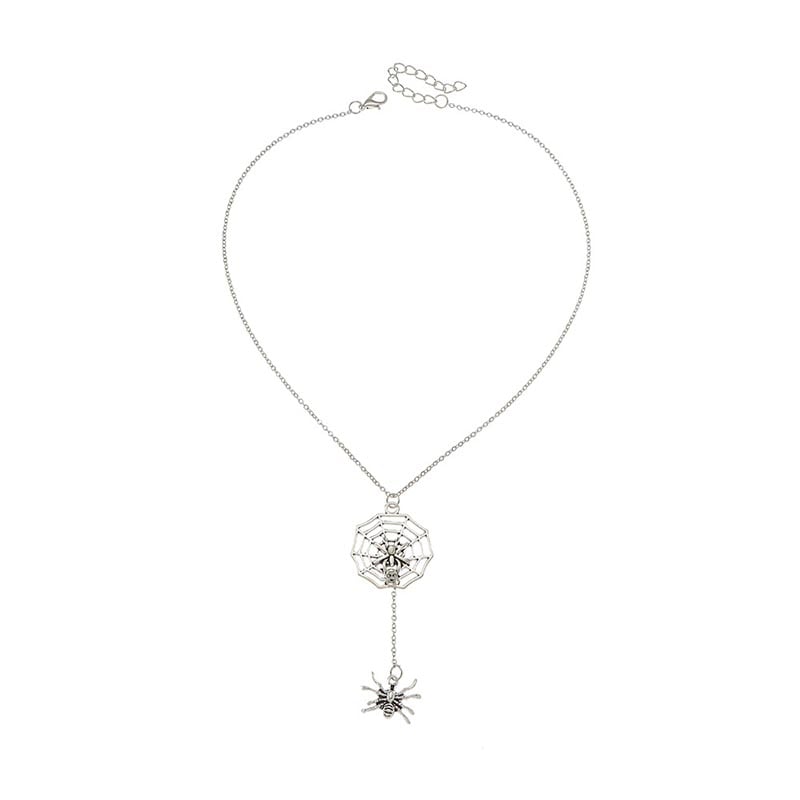 Fashionable And Personalized Creative Funny Animal Skull Spider Necklace