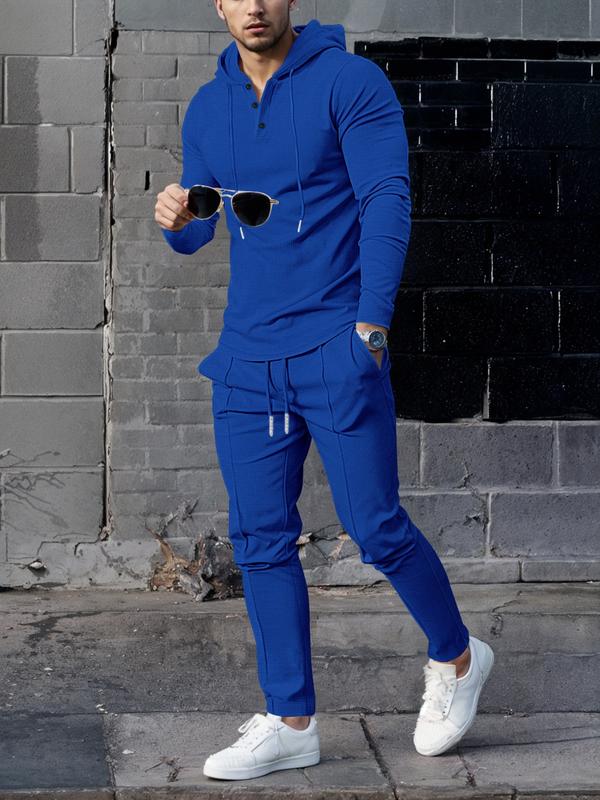 Men’s Quick-Dry Waffle Hoodie & Pants Lounge Set