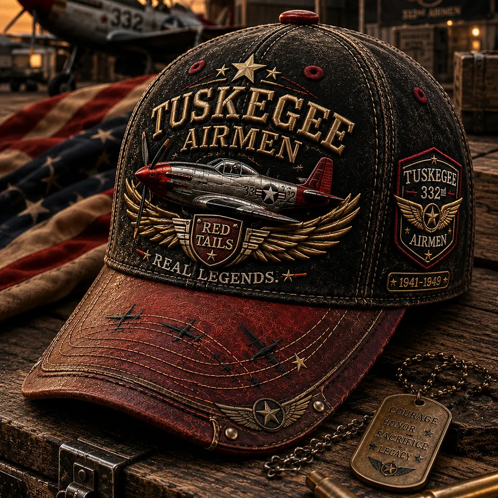 Tuskegee Airmen Heritage Art Print Vintage Baseball Cap
