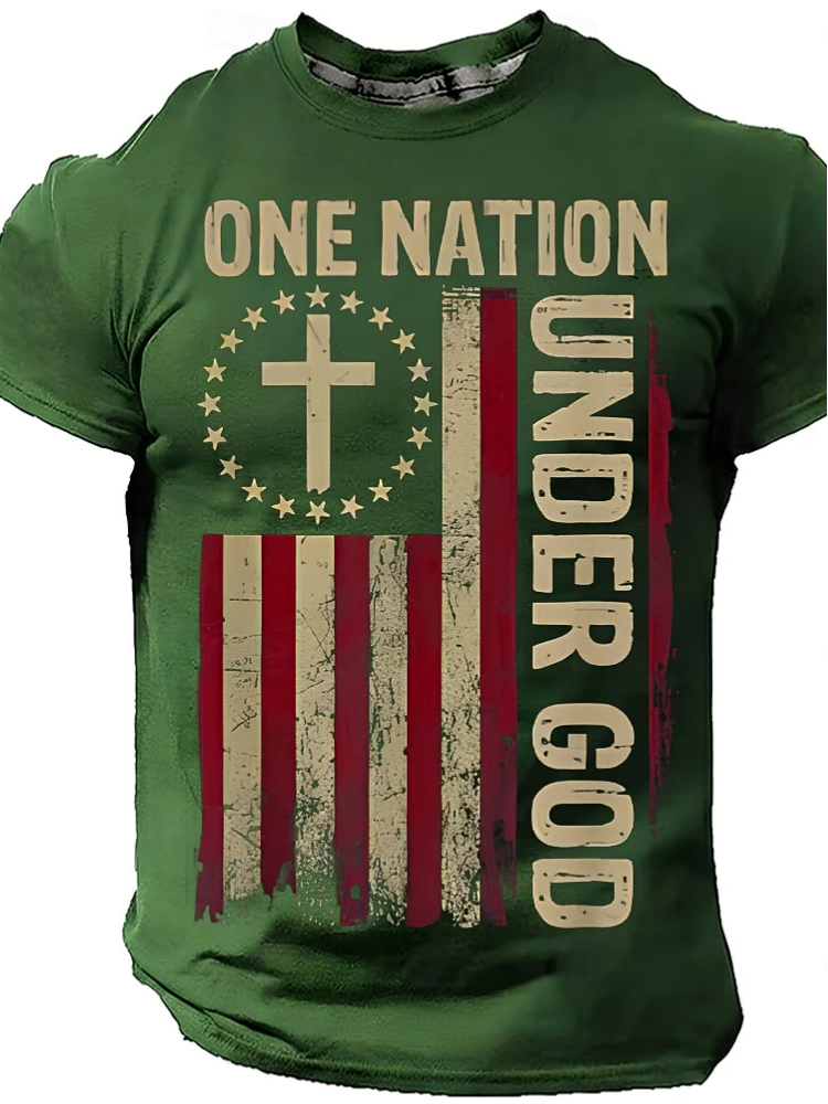 Retro National Flag Cross Casual T-Shirt