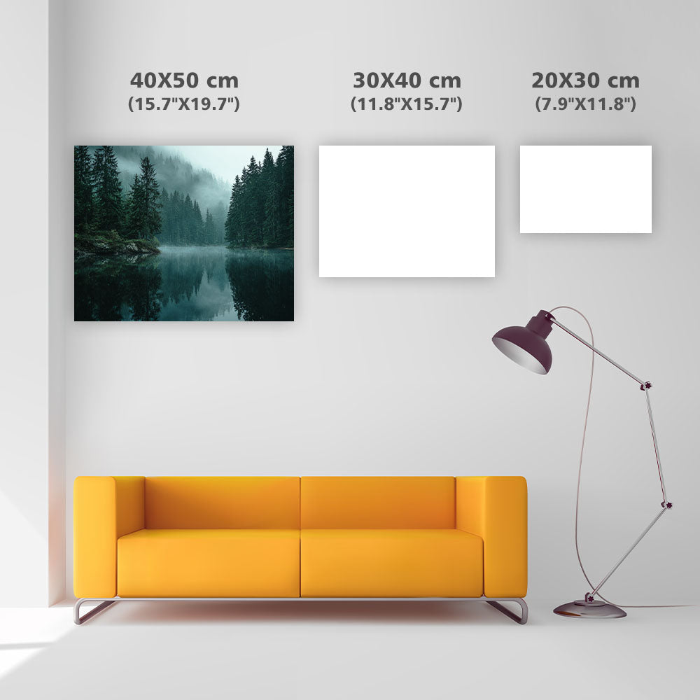 Mystical Fog over Lake - Diamond Painting