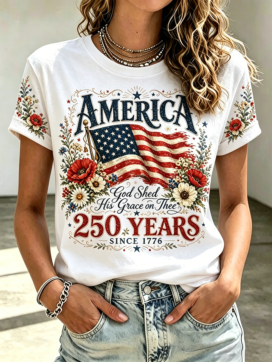 250Th Anniversary Printed Round Neck Top In The United States