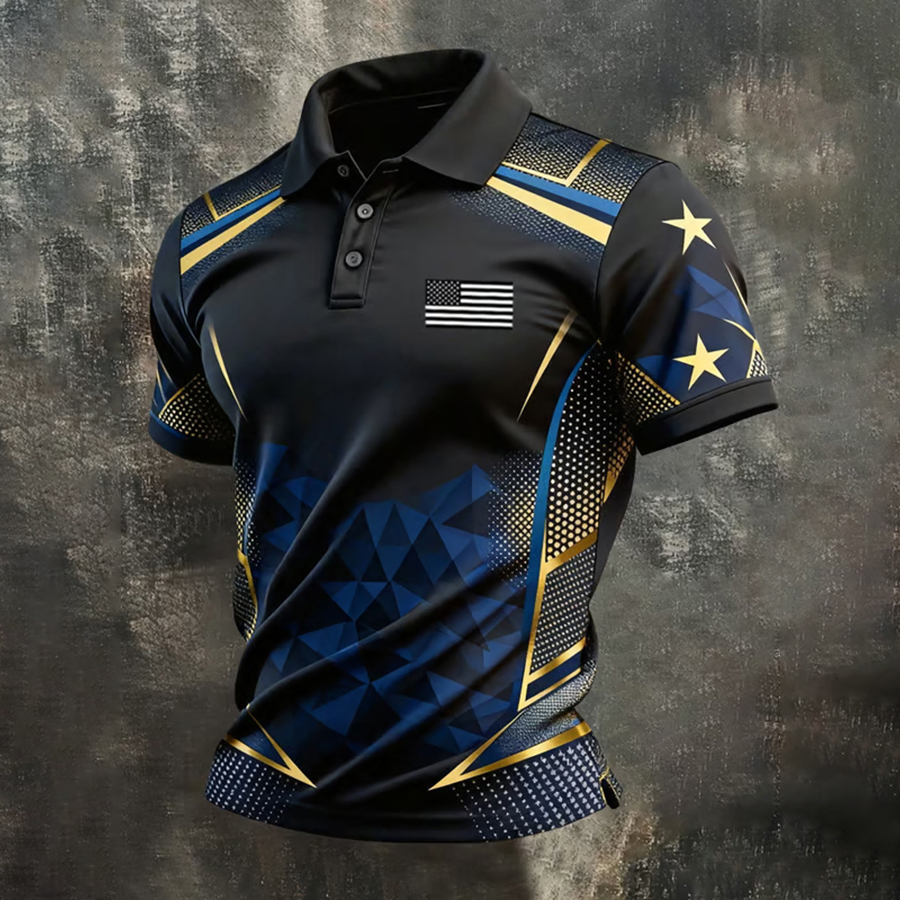 Men'S Business And Leisure Polo Shirt Commemorative Of The Founding Of The United States
