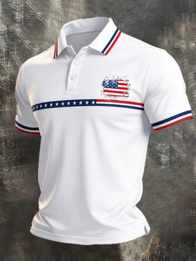 Men'S Business And Leisure 250Th Anniversary Polo Shirt For The Founding Of The United States