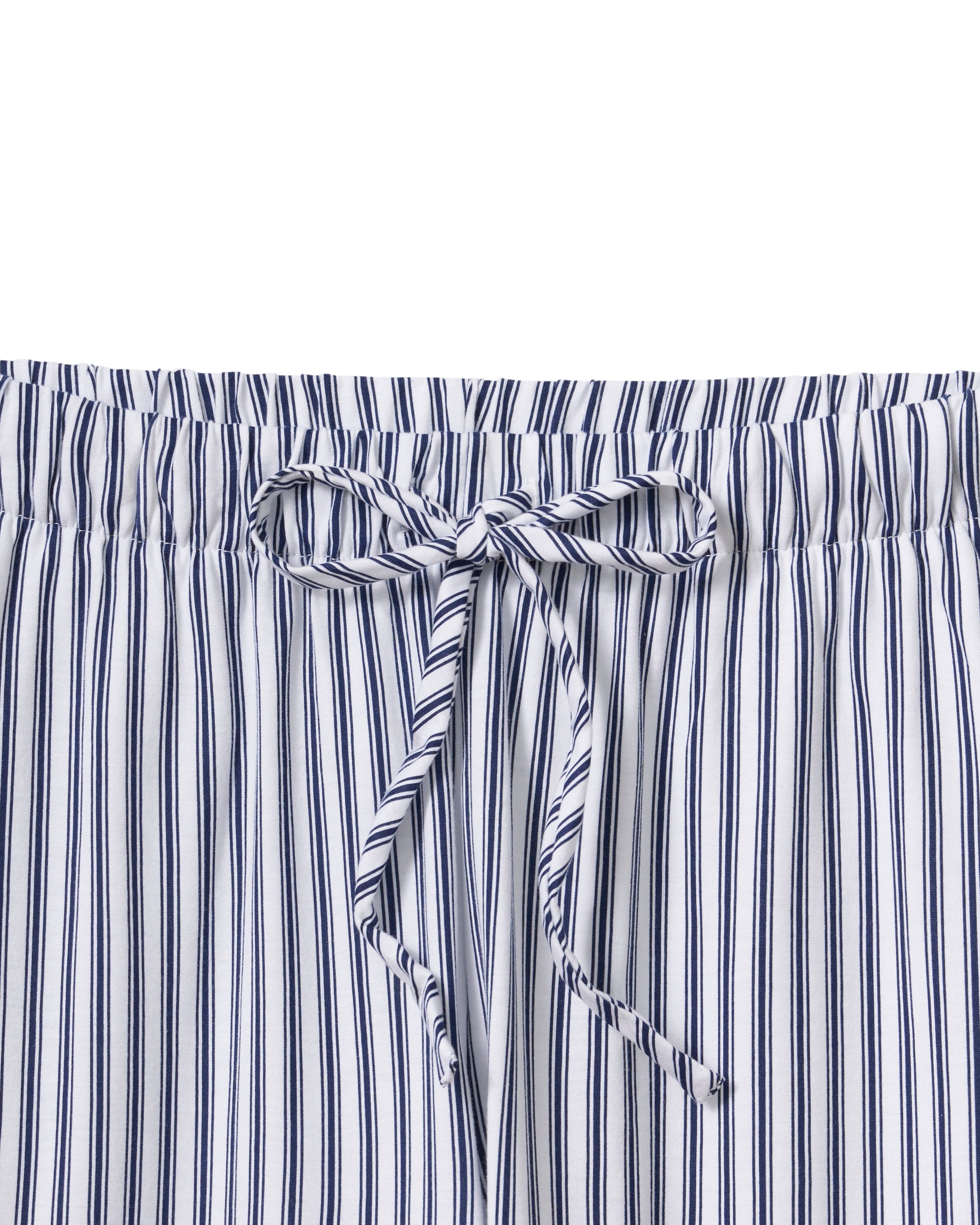 The Olivia Wide Leg Pima Pajama Set in Navy French Ticking