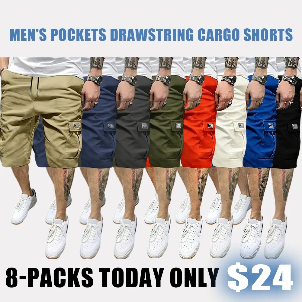 🔥Men's Pockets Drawstring Cargo Shorts