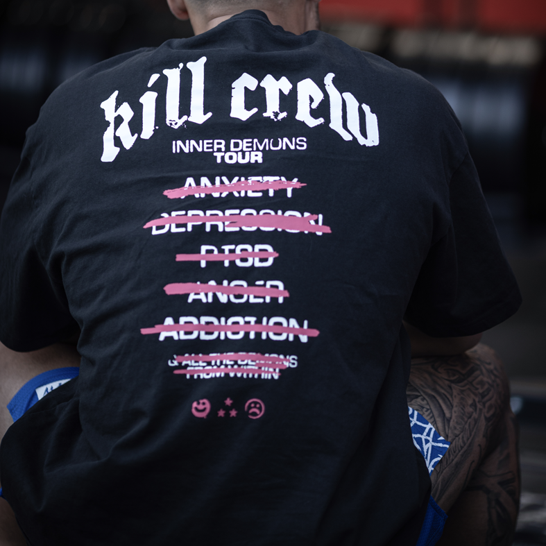 RELAXED FIT INNER DEMONS TOUR T-SHIRT - BLUE / WHITE