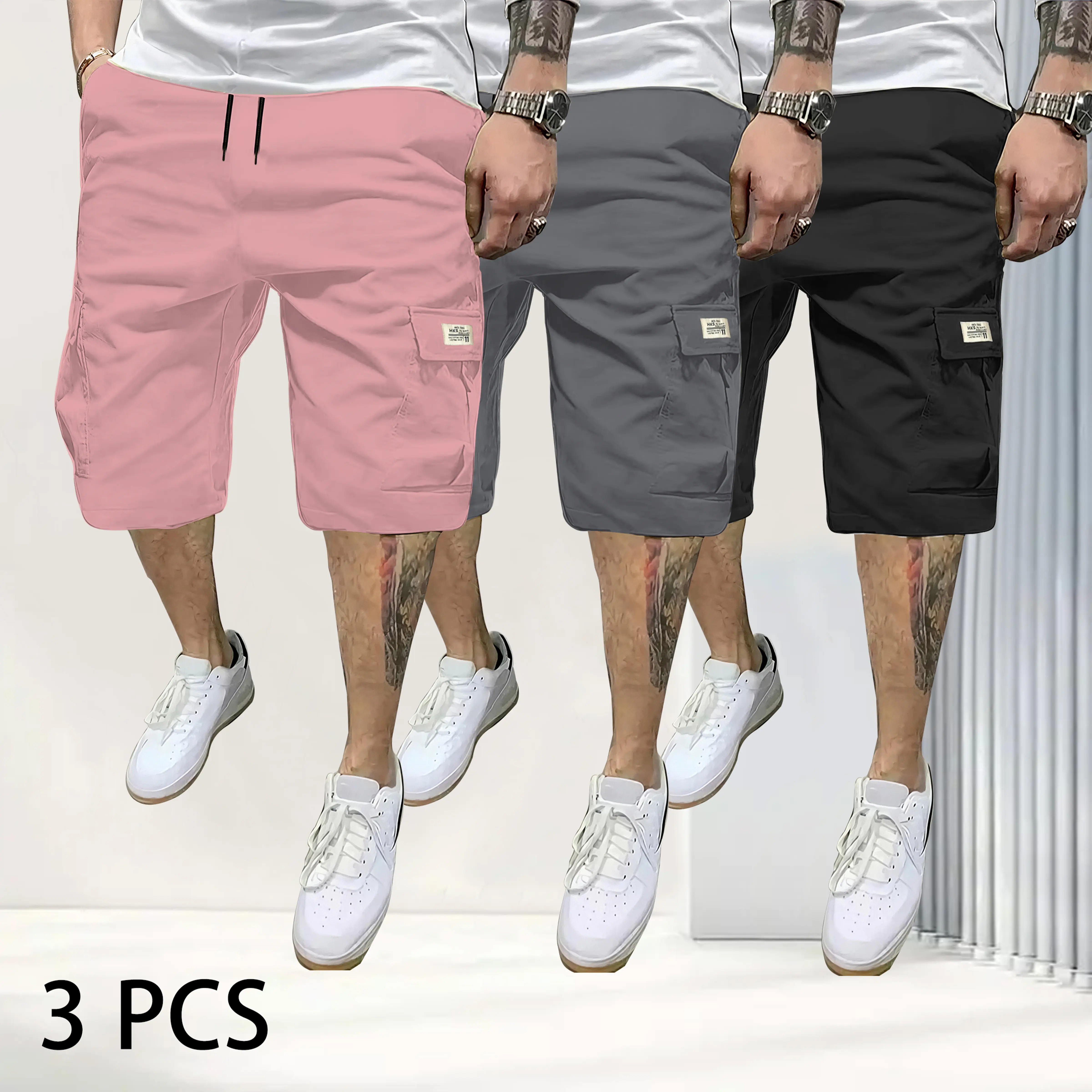 ⚡Limited Time Deal🔥7-Pack Men's Casual Summer Shorts – Drawstring Lightweight Multi-Pocket Everyday Shorts