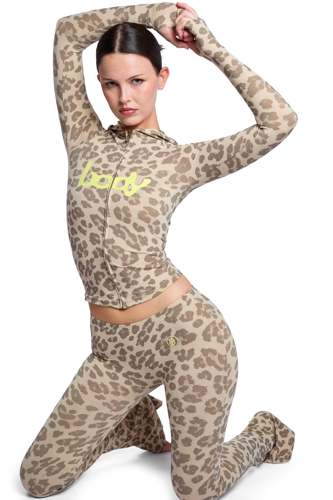 BASICS HOODIE 2.0 (IVORY LEOPARD/YELLOW)