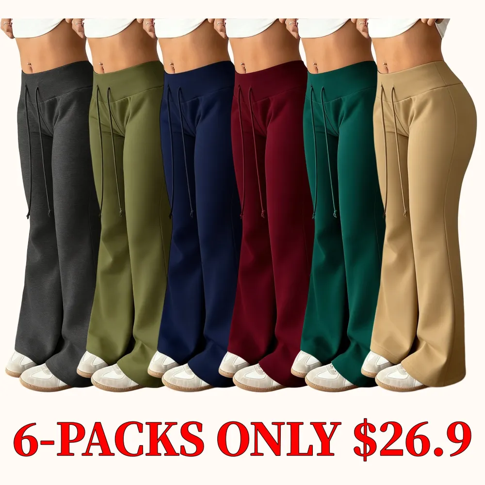 Women's casual low-waist drawstring elastic sports pants