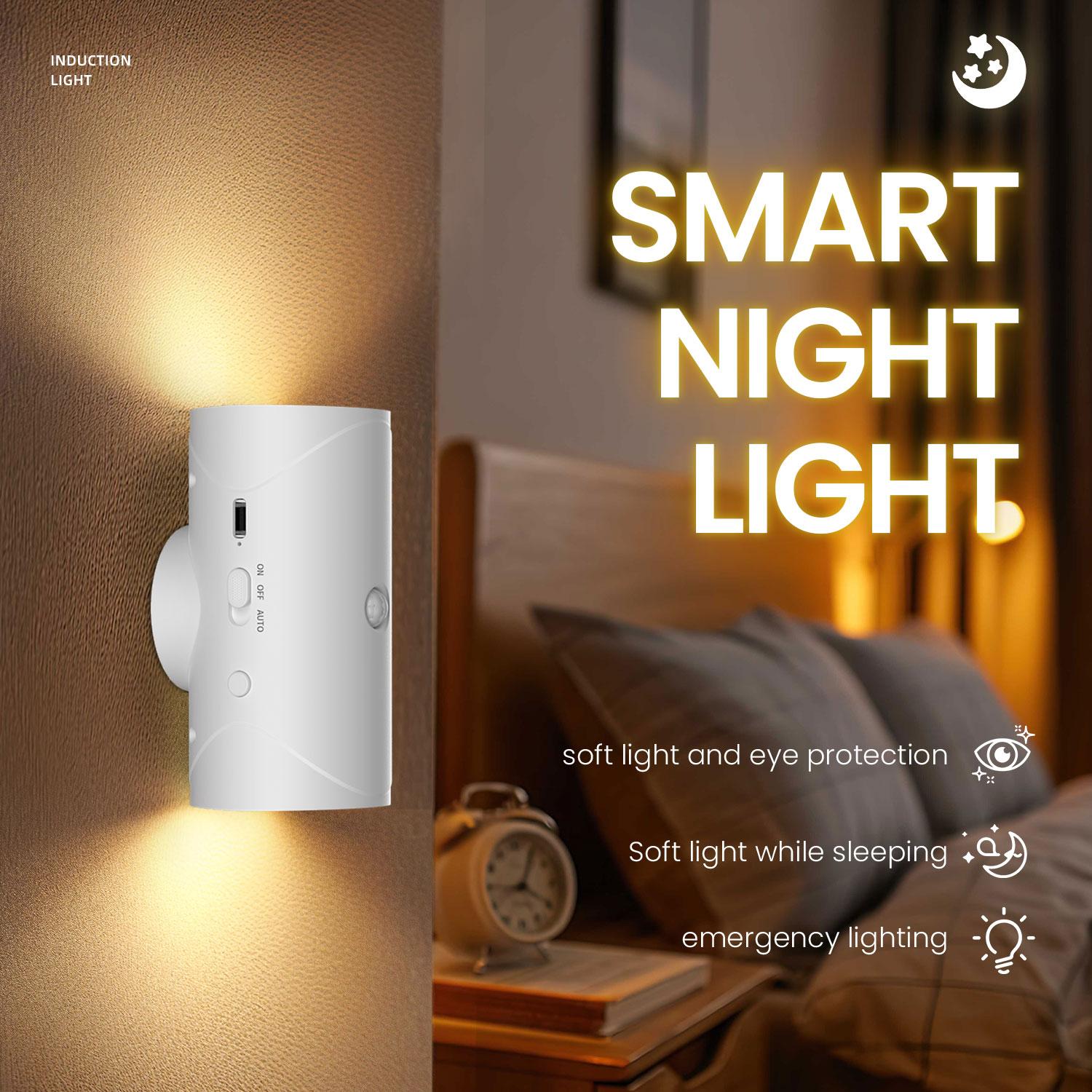Motion Sensor Light Indoor, Ultra-Long Battery Life, Magnetic Stick On Motion Sensor Light 3 Brightness Adjustment Modes for Bedroom