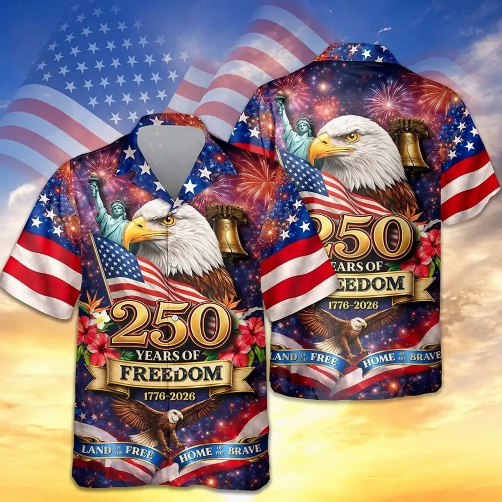 Retro Hawaii 250 Years of Freedom 1776 - 2026 Eagle Patriotic Shirt
