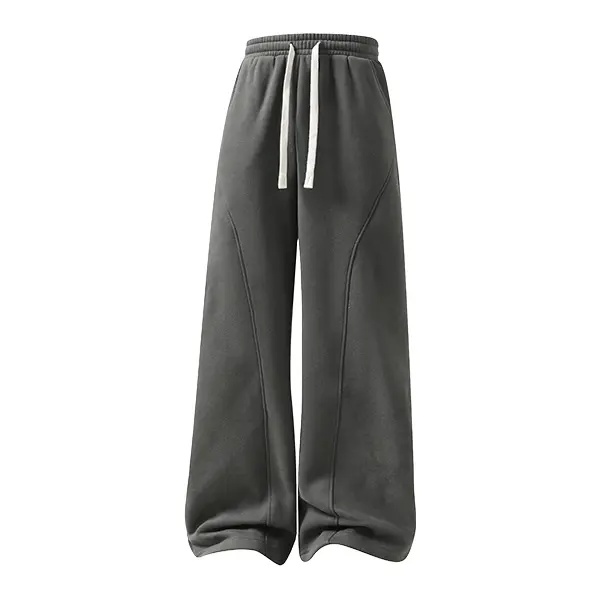 Unisex Fleece-Lined Oversized Drawstring Sweatpants