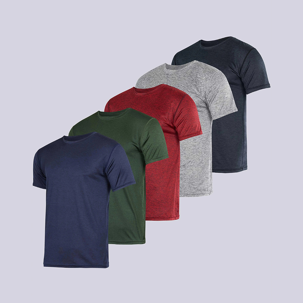 Men's Short Sleeve Dry Fit Active Crew Neck T Shirt