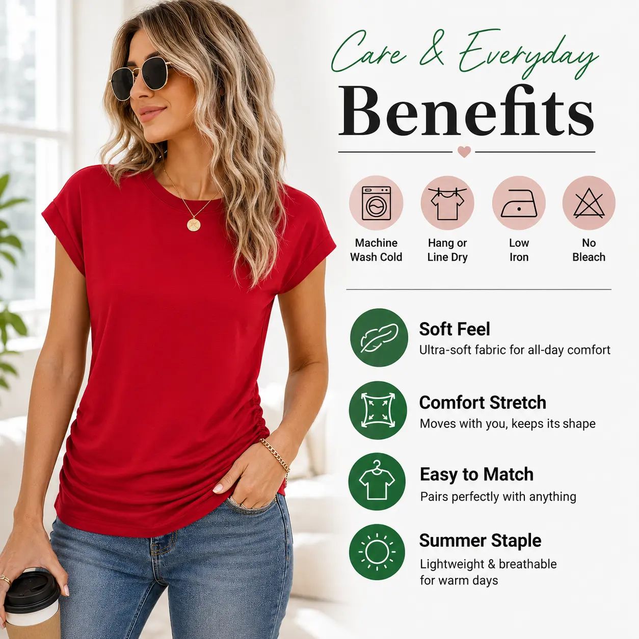 Womens Summer Tops Trendy 2026 Ruched Cap Short Sleeve Tshirts Shirts Crew Neck T Shirts Fashion