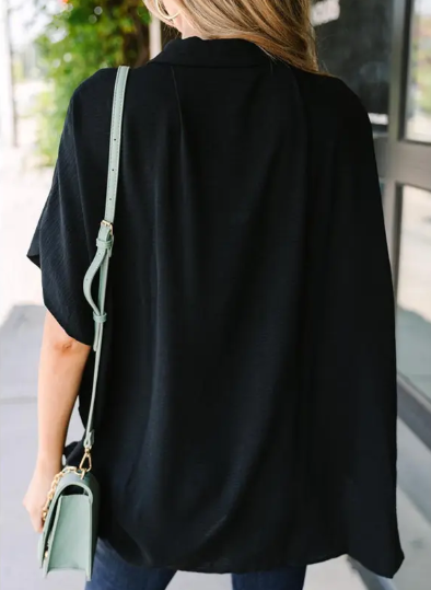 Women's Tops Dressy Casual V Neck Button Down Shirts Solid Short Sleeve Blouses Oversized Fit