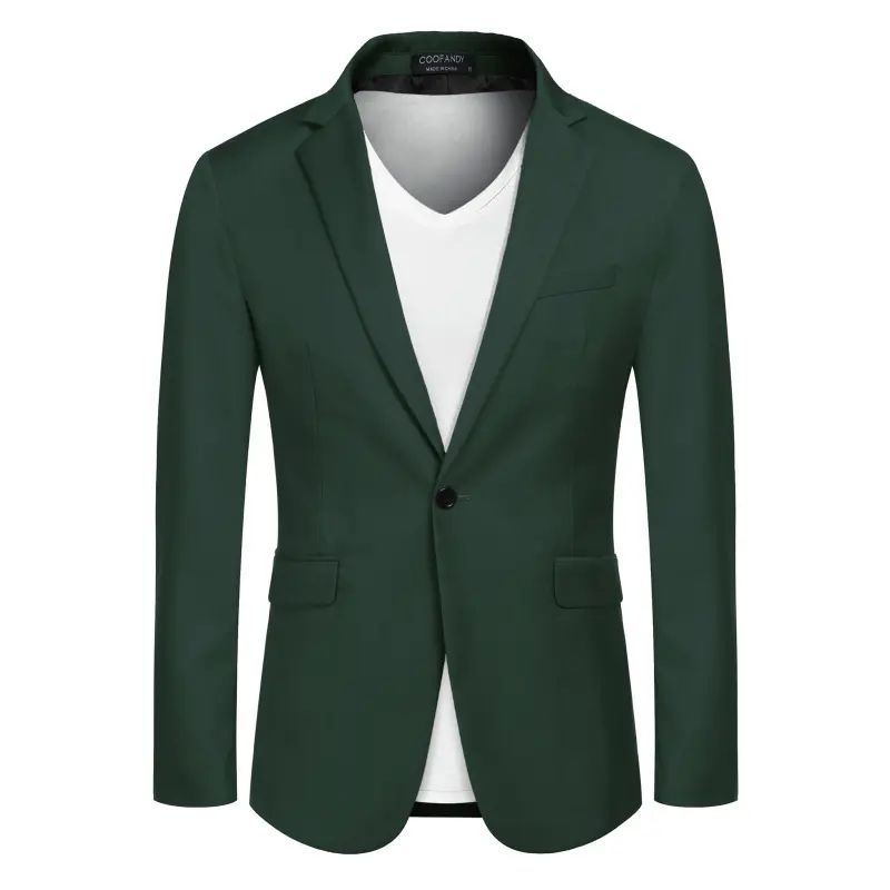 Mens Sport Coat Casual Blazer One Button Business Suit Jacket