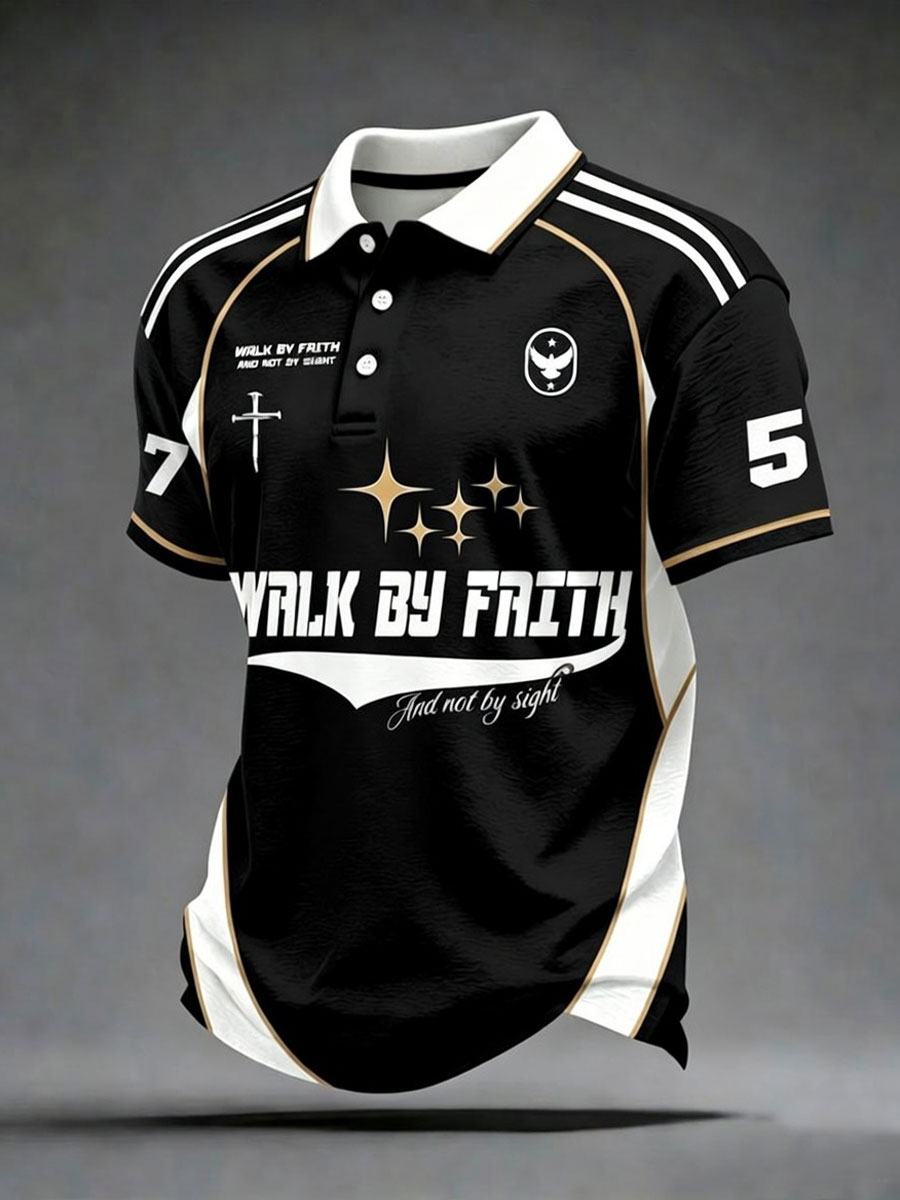 Men'S Faith Printed Polo Shirt