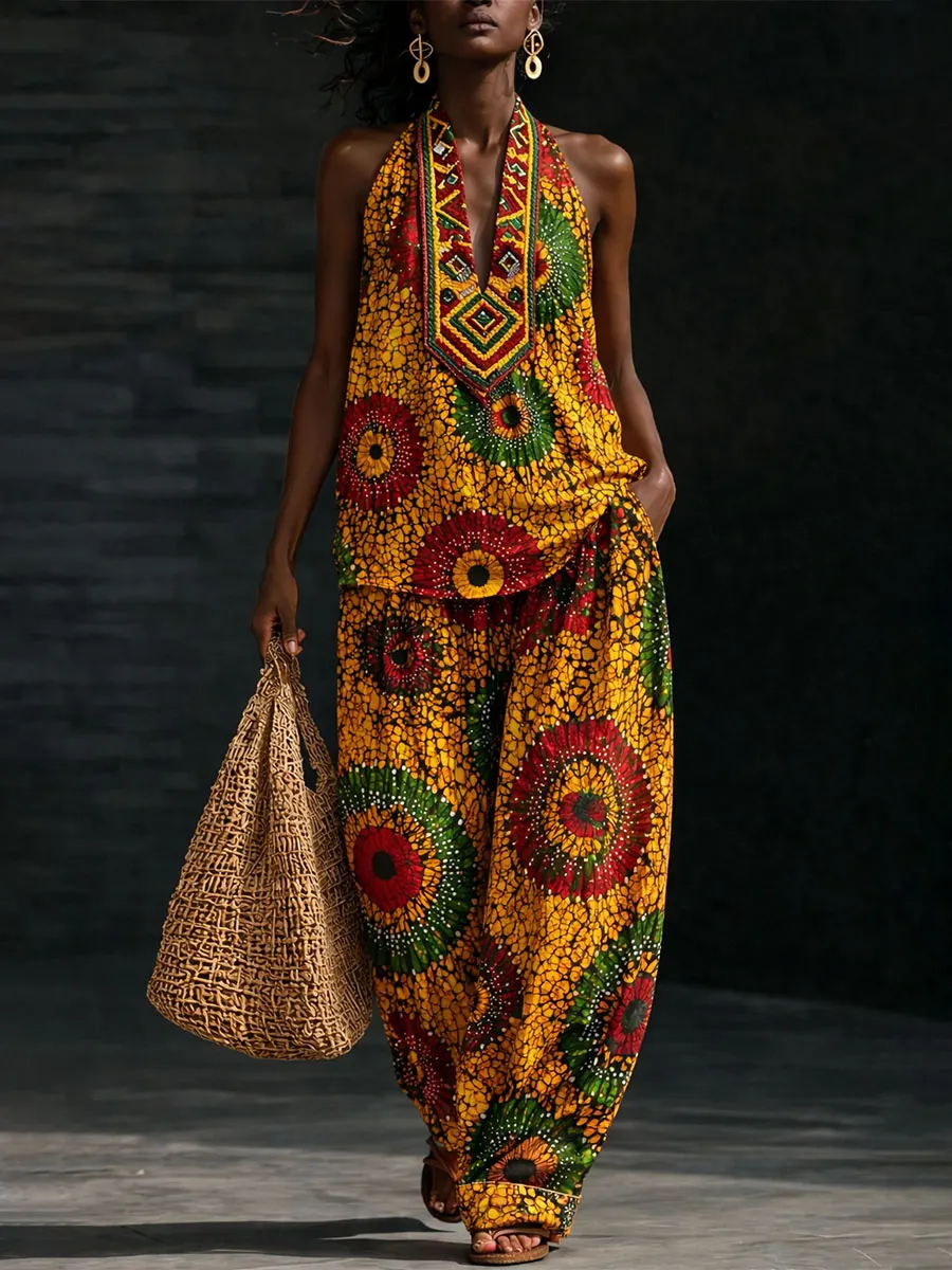 Women’s African Tribal Print Two-Piece Set