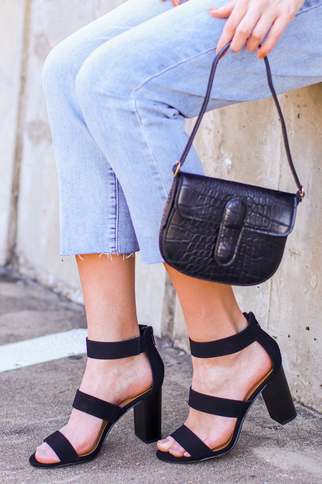 Faux Leather Strappy Heels