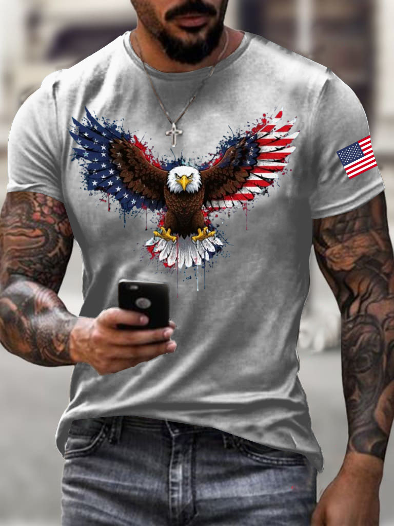 Men'S Bald Eagle American Printed T-Shirt