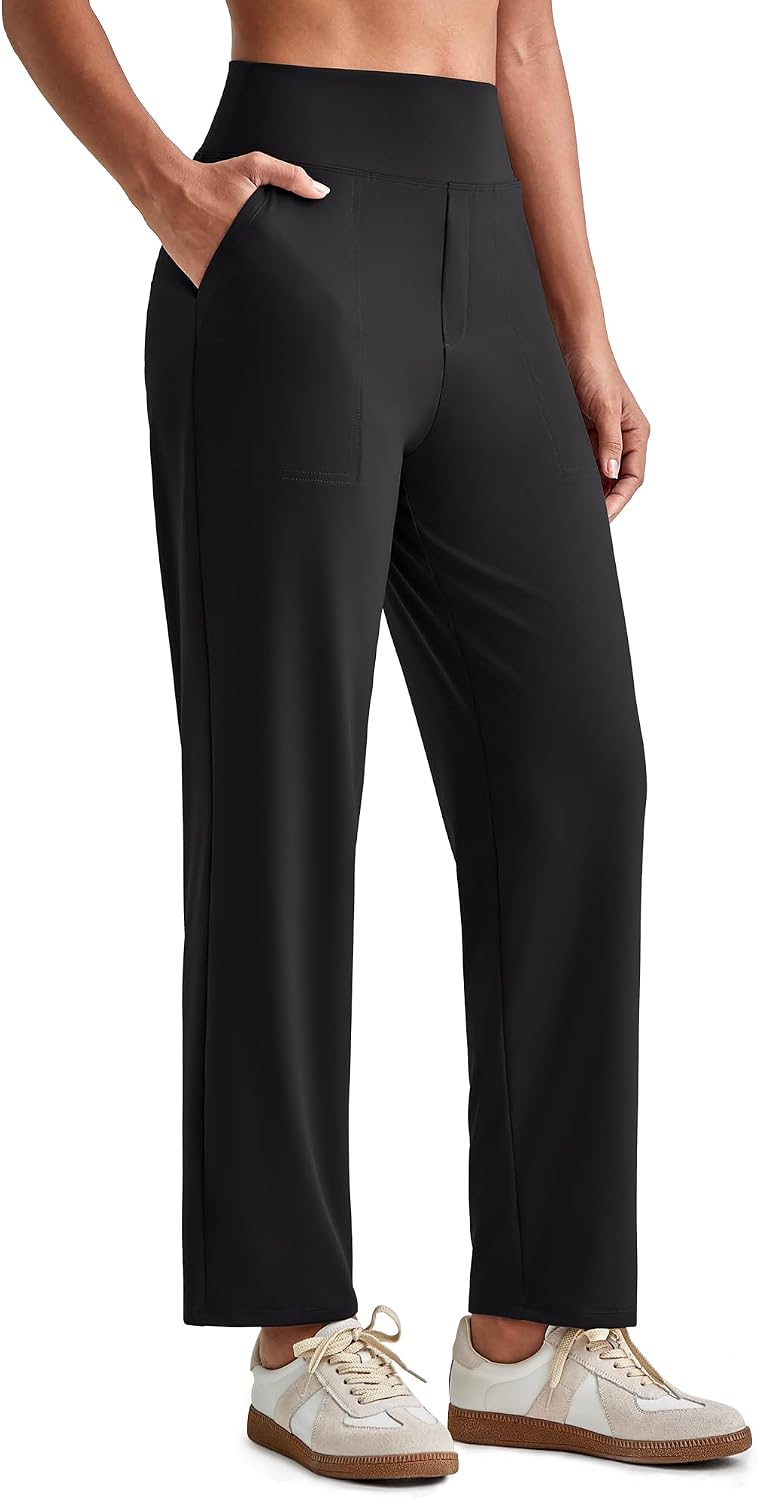Womens Ankle Dress Yoga Pants with Pockets Stretchy Business Casual Slacks Work Trousers Travel Pant
