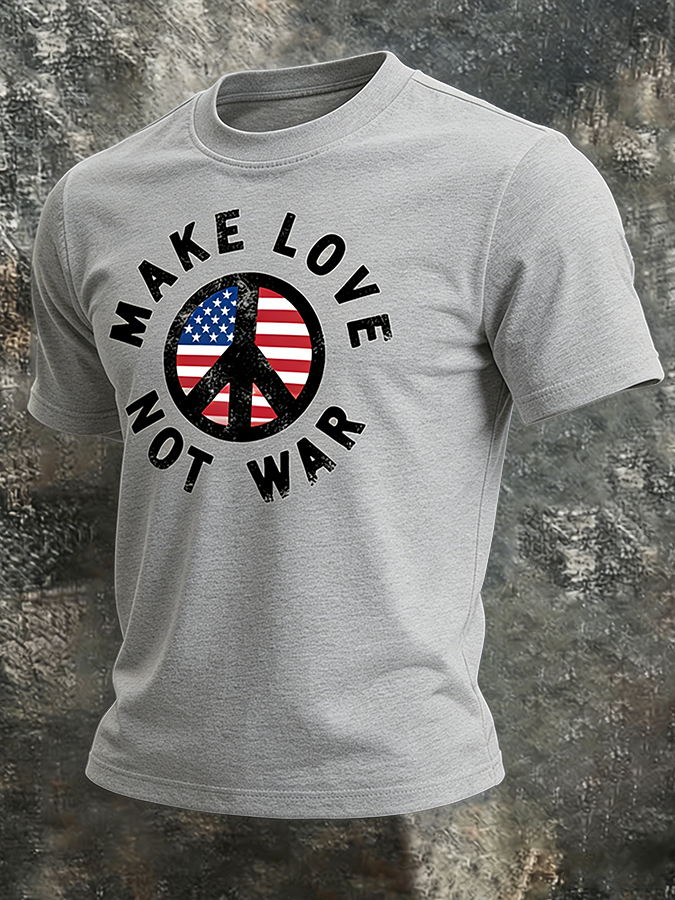 Men's Vintage National Flag Peaceful Old Hippie Art Symbol T-Shirt