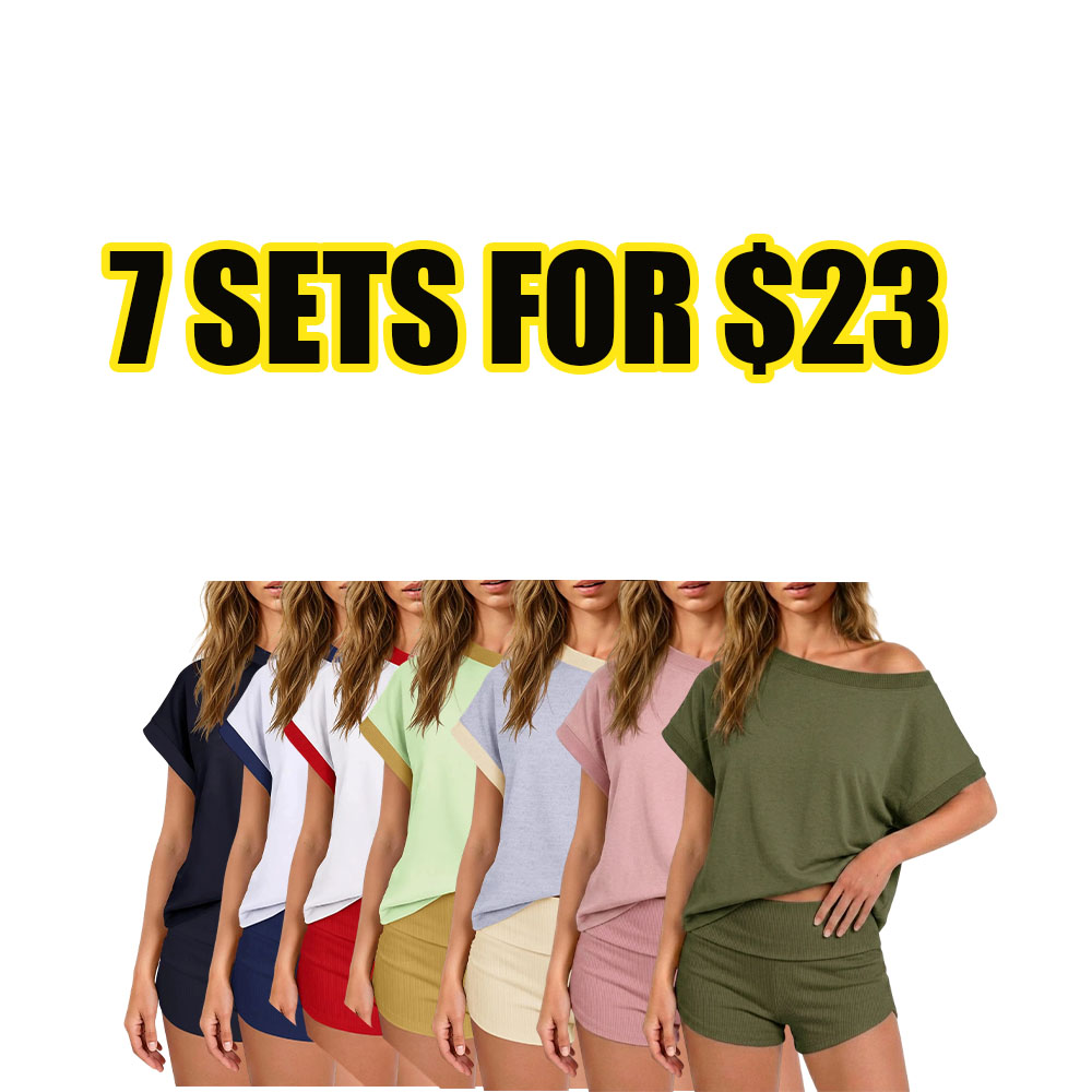 Effortless Summer Off-Shoulder Lounge Set (2-Piece)