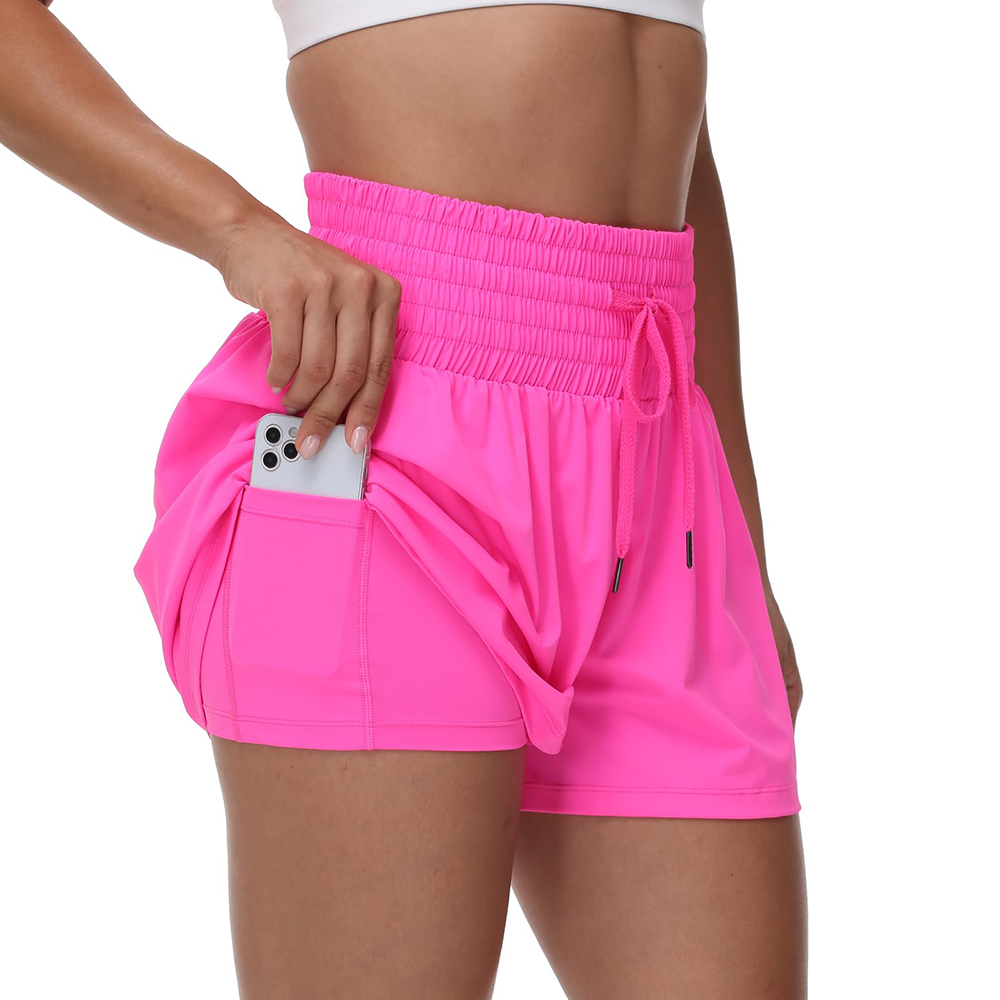 High Waisted 2-in-1 Flowy Athletic Shorts