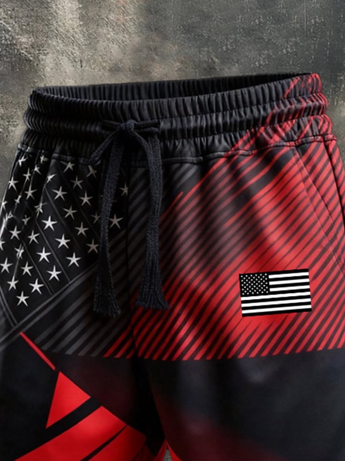 Men's Vintage Patriotic Independence Day Casual Shorts