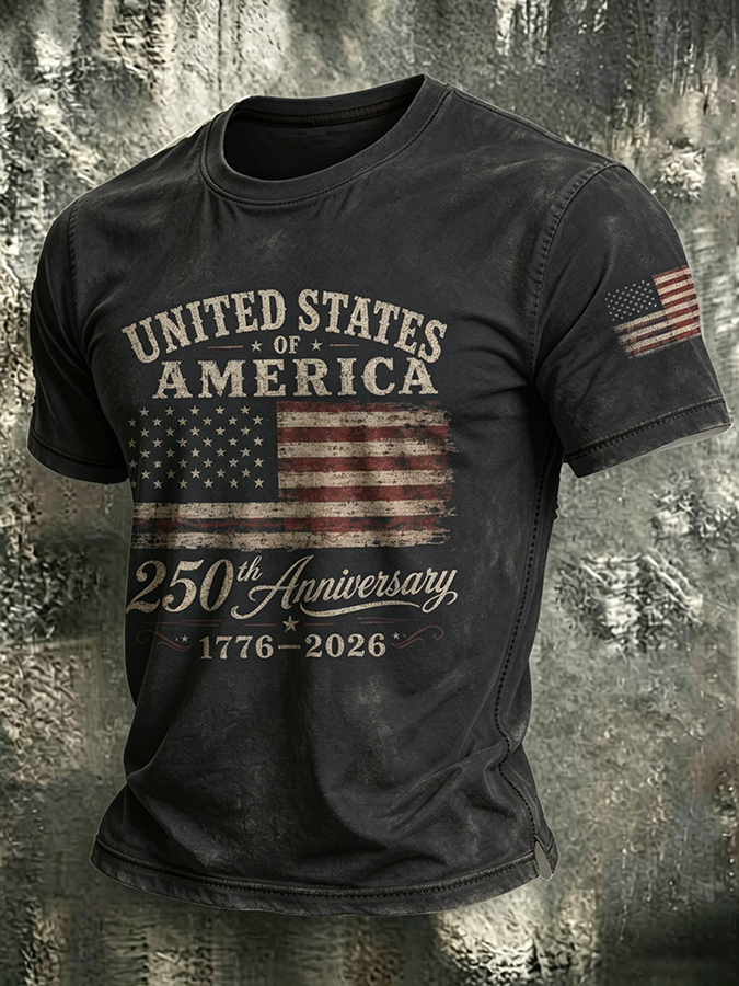 250Th Anniversary Washed And Worn Round Neck T-Shirt In The United States
