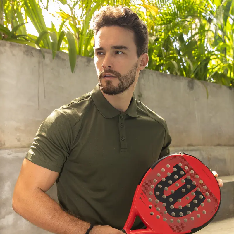 [We recommend sizing up] Men's Solid-Color Sports Polo Shirt