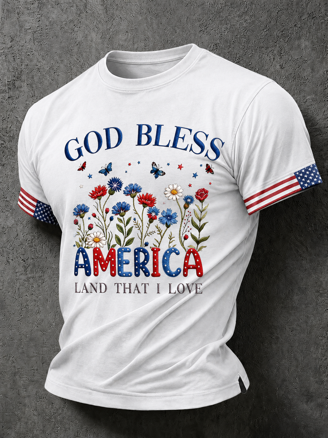 Men'S Casual American 250Th Anniversary Printed Round Neck Short Sleeved T-Shirt