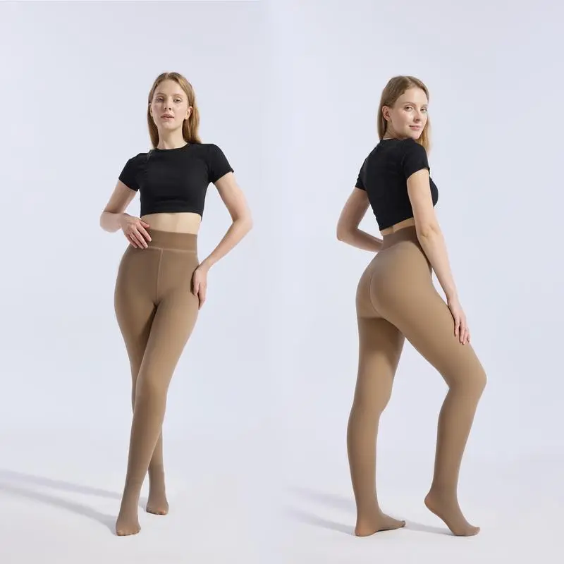 Fleece Lined Tights Sheer Women