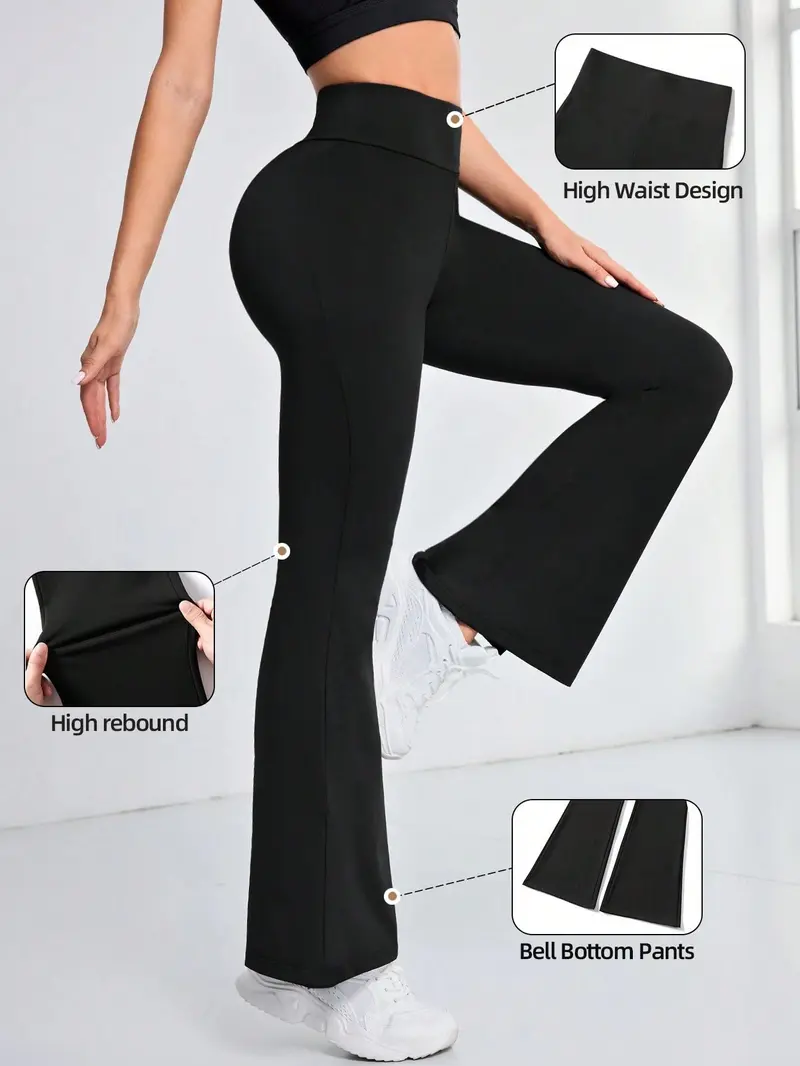 Women's High-Waisted Stretchy Wide-Leg Pants