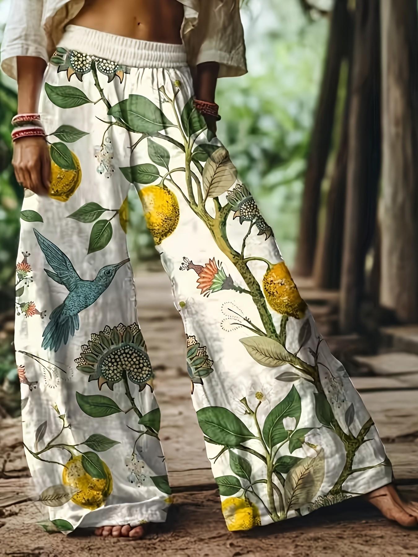 Women's Floral Casual Trousers — Comfortable, Breathable Fabric
