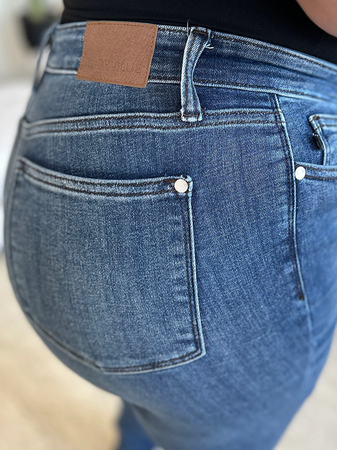 Blue Full Size  High Waist Distressed Skinny Jeans