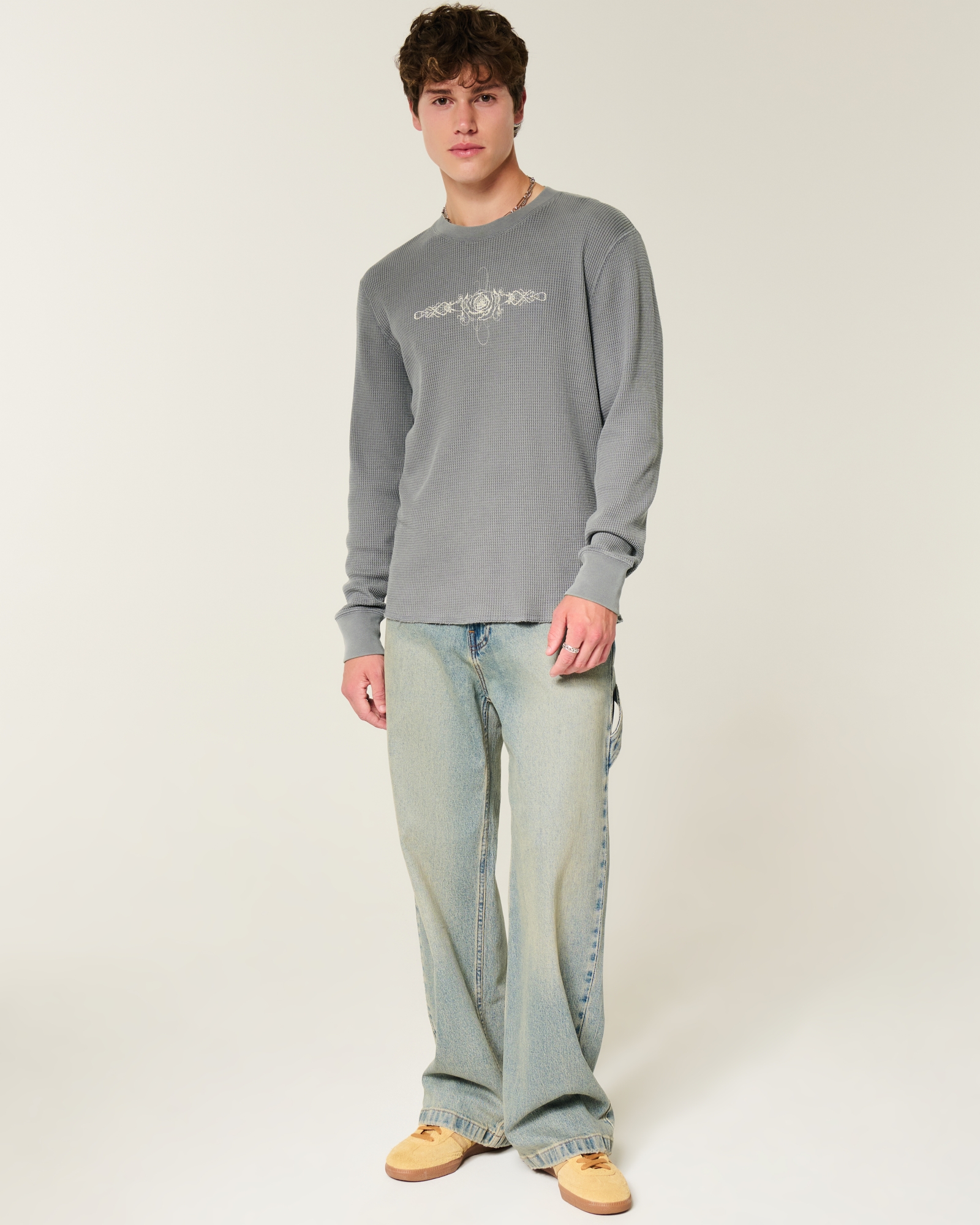 Rose & Angel Wings Graphic Thermal Shirt