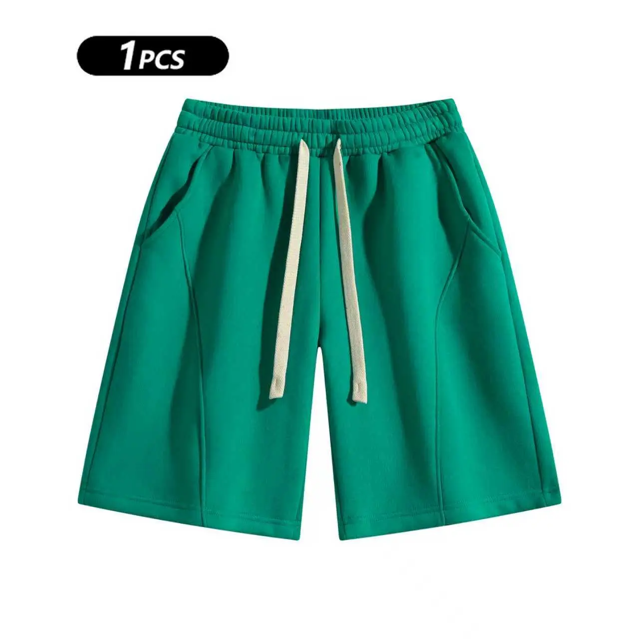 Men's Solid Pocket Waist Shorts, Lightweight Breathable Shorts