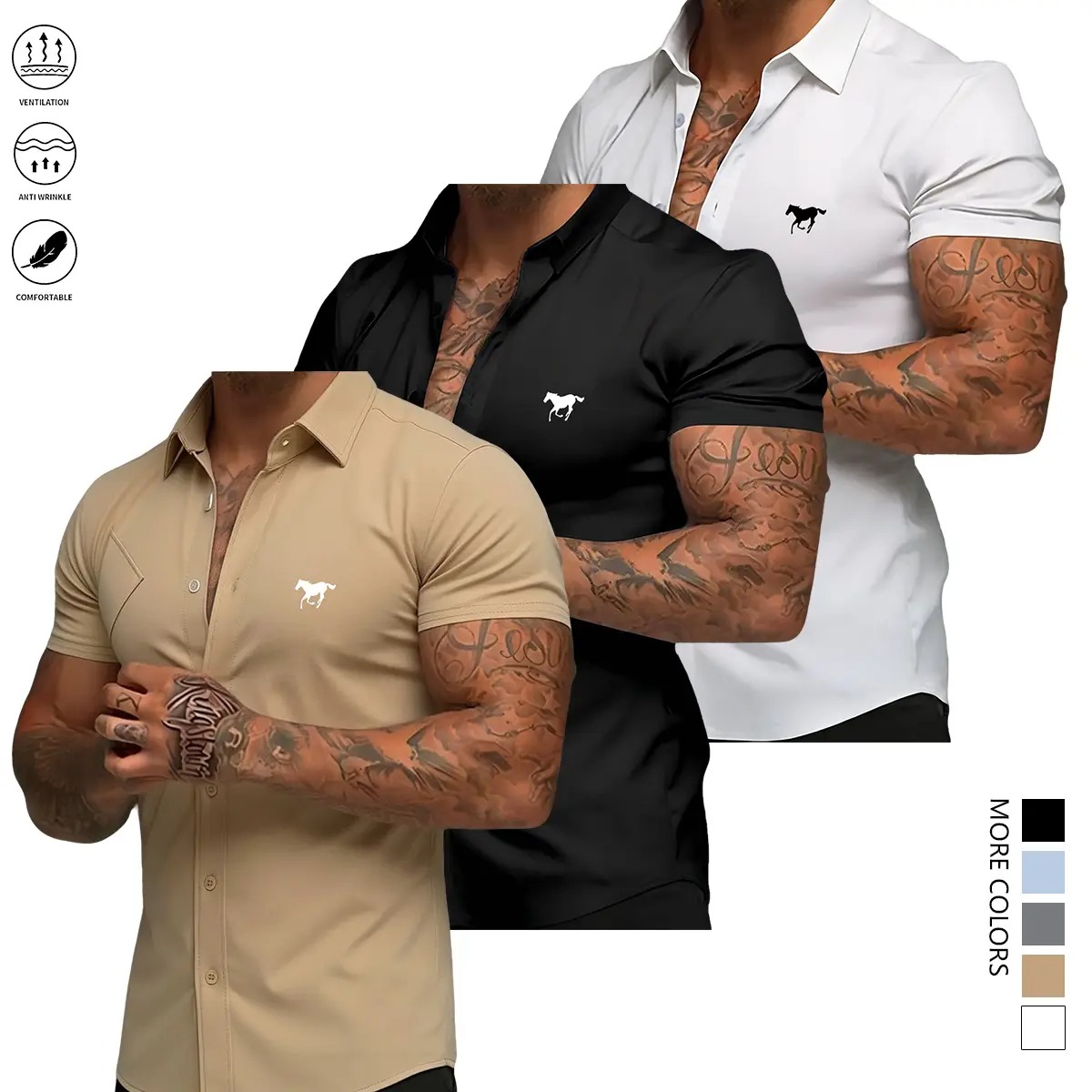 Men's Slim Fit Short Sleeve Shirt