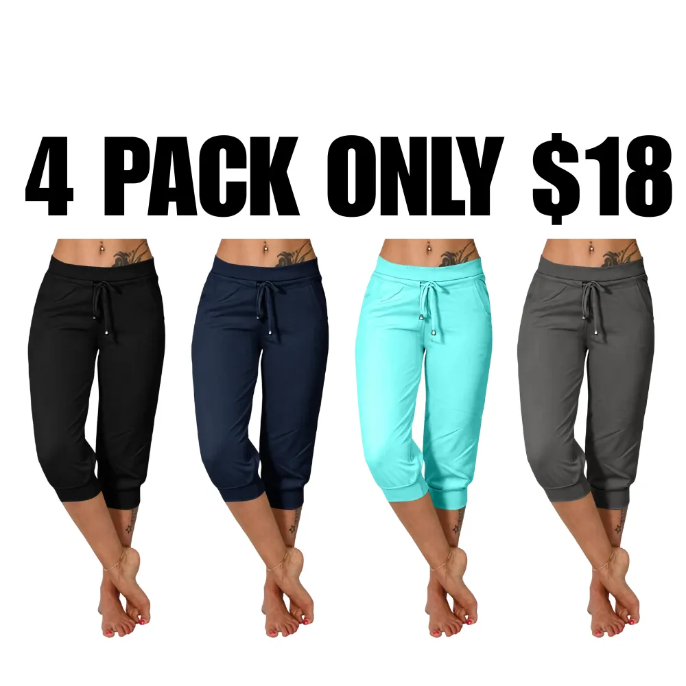 🔥FLASH SALE ALERT: 8 Pack Only $24 | Soft & Stylish Capri Joggers!