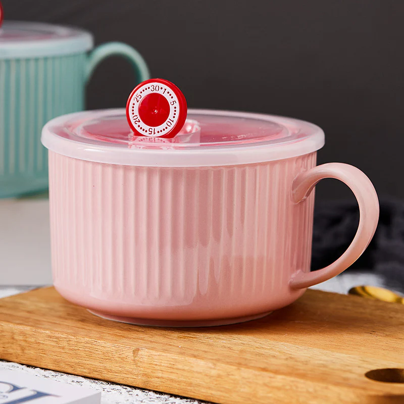 Large Ceramic Large Soup Mug -Airtight Lid