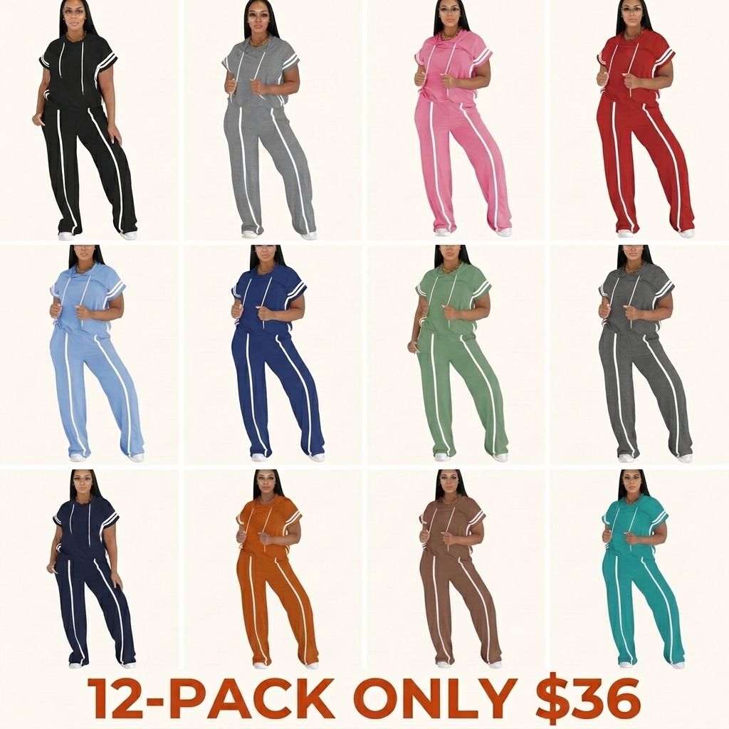 Women's Spring/Summer Hooded Top and Casual Pants Set
