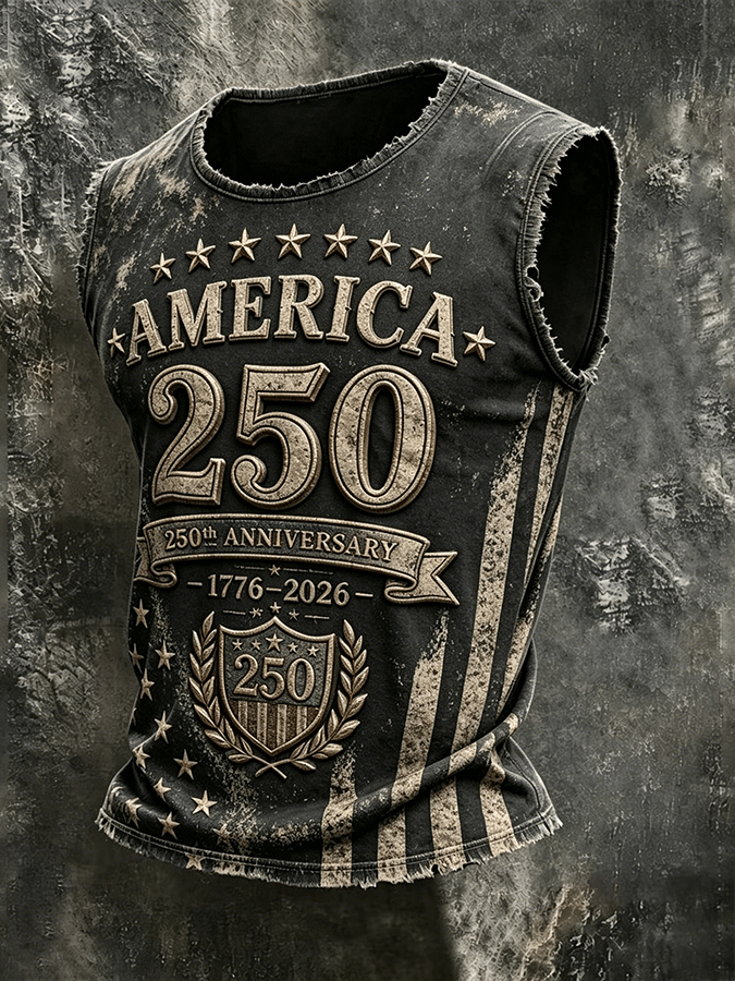 Men's 250th Anniversary Print Crew Neck Vest