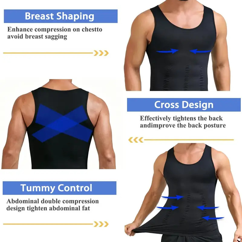 Men's Crew-Neck Compression Shaping Tank Top