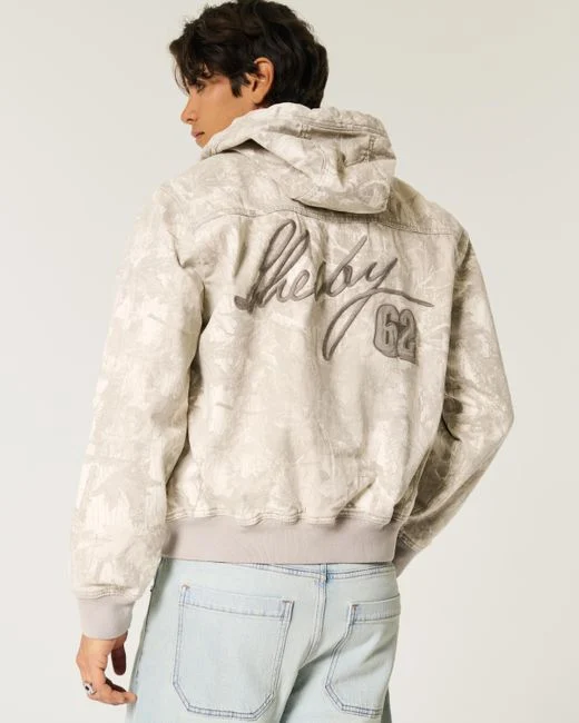 Natural Shelby Graphic Zip-up Hoodie Jacket
