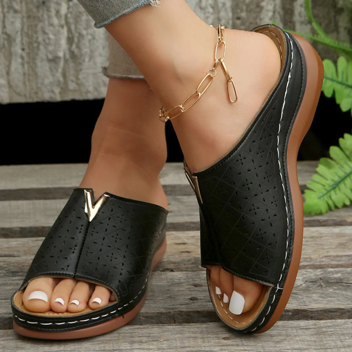 Open Toe Flats Sandals (multiple color options)