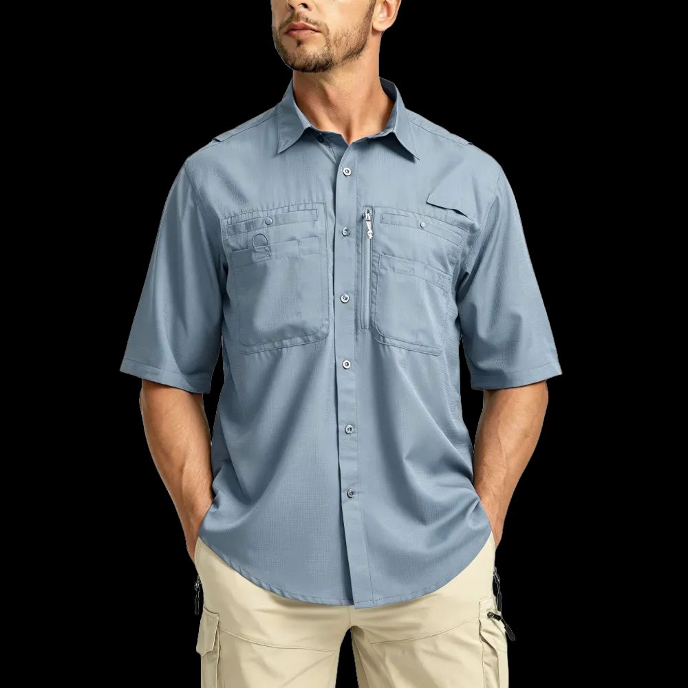 Men's Casual Outdoor Button-Down Fishing Top