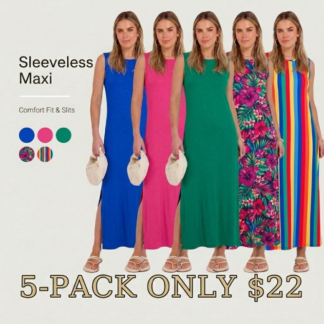 🌸 Summer Wrap Sleeveless Dress – Casual & Comfortable