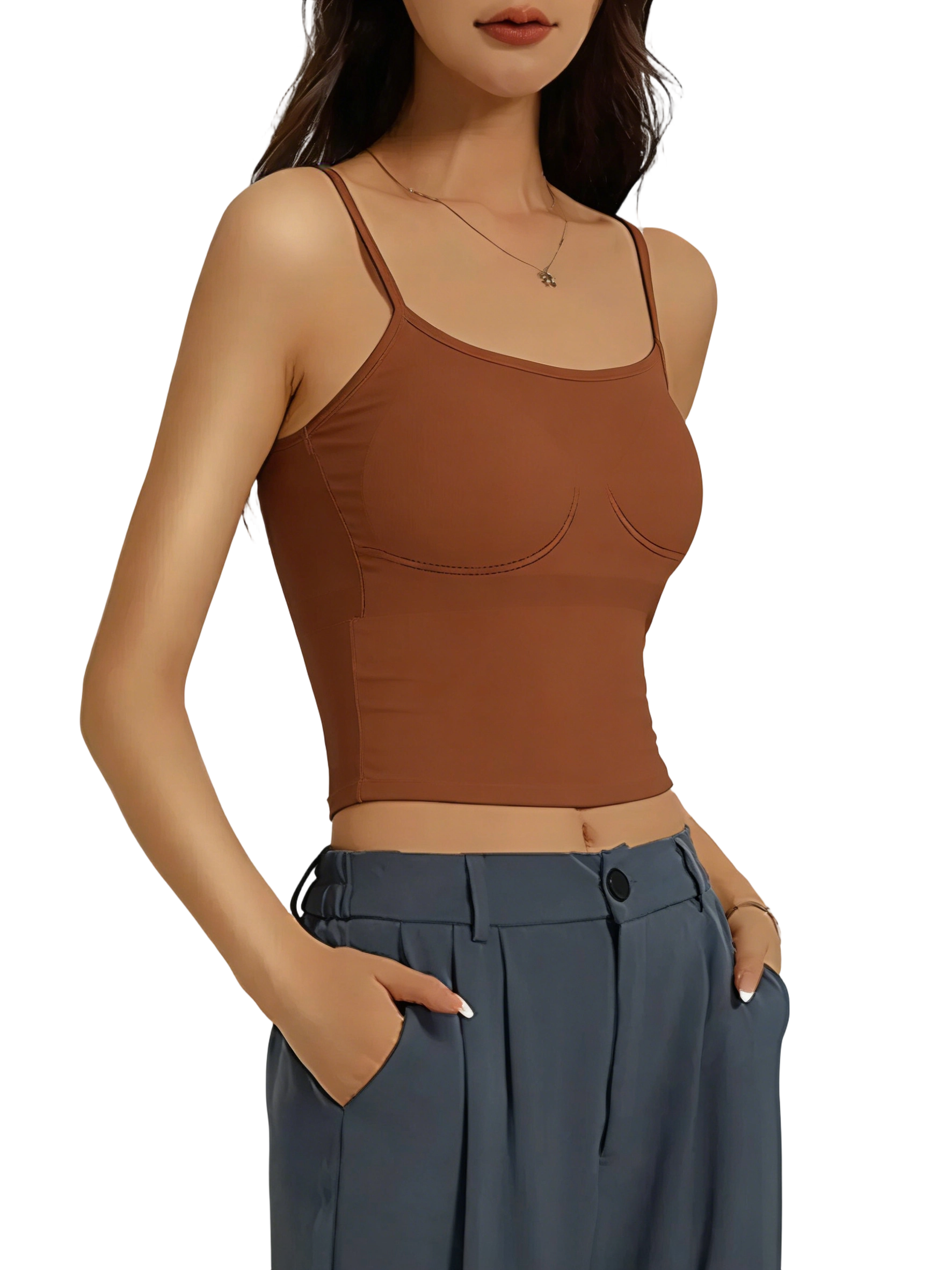 Women's solid color ribbed camisole
